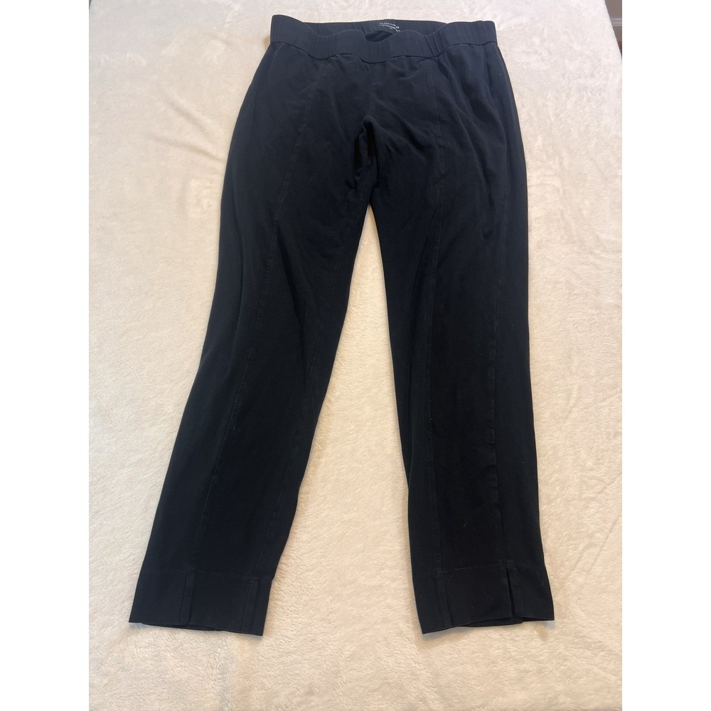 Eileen Fisher Black Cotton Ankle Stretchy Pants Large
